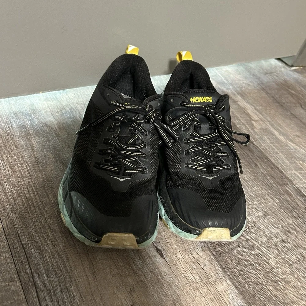 Hoka One One Challenger ATR 5 Road Running Shoes Black Aqua Yellow Womens 9